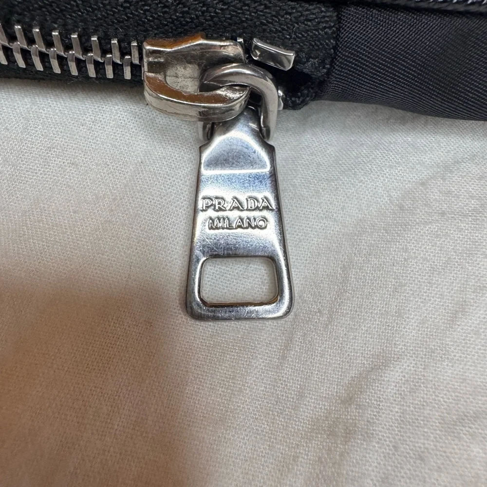 Prada Black and Yellow Belt Bag with Iconic Logo